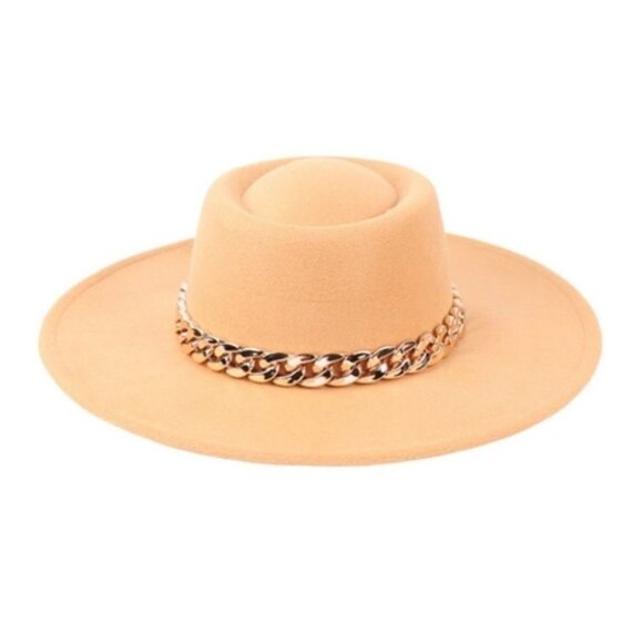 Chain Detailed Fall Winter Hat - Camel - Picture 3 of 5